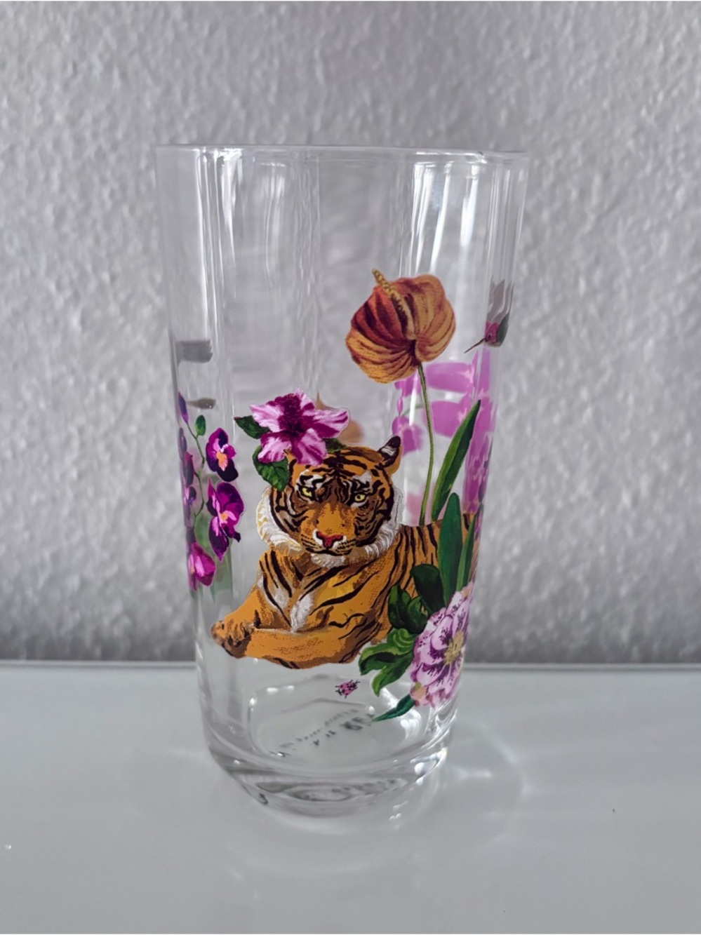 Anthropologie Nathalie Lete Titania Juice Tropical Glass Lion Glass Cup Drink